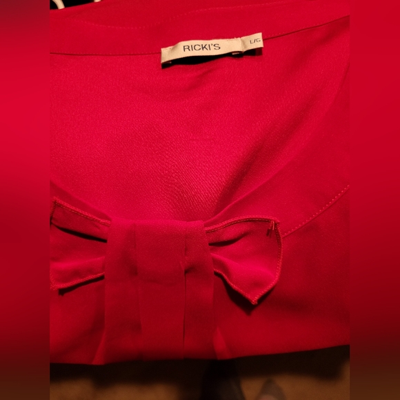 Rickis bow front red blouse - Picture 3 of 3